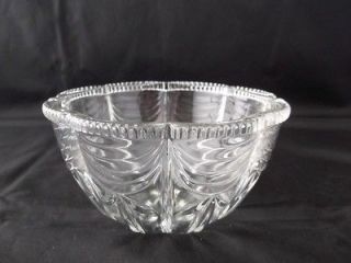 Footed Kig Indonesia Clear Glass Bowl Scalloped Edge