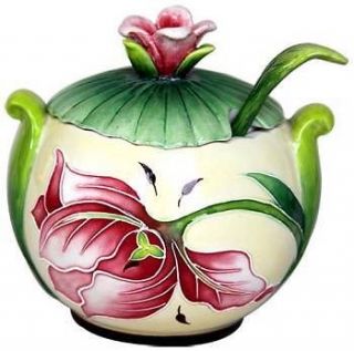 TULIP SUGAR BOWL WITH SPOON   ICING ON THE CAKE   JEANETTE McCALL