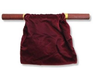 Offering Bag   Two Handled   Maroon Velvet (10 x 9 1/4 inches)   NEW
