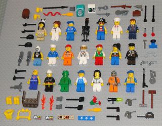 Lot 21 People Girls Police Pirate City Space Accessories Minifig