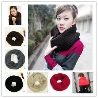 5Color women/men Winter Super Chunky Knit Circle Loop Cowl Infinity