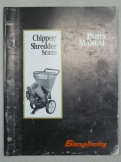 SIMPLICITY CHIPPER SHREDDER PARTS MANUAL