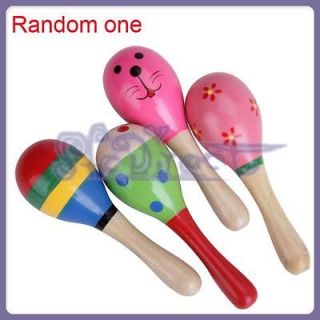 Pattern Wooden Classic Maracas Musical Baby Children Educational Toys