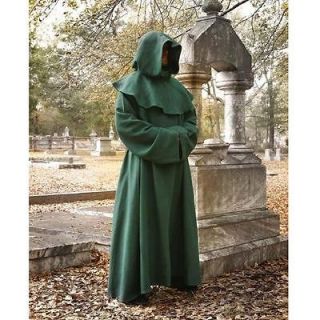 Monks Green Robe & Hood / Cloak   Great For Re enactment Stage LARP
