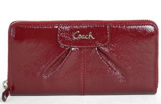 Coach Ashley Patent Leather Pleated Zip Around Accordion Wallet 46307