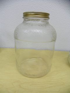 Vintage Clear Duraglas Sculpted Glass Canning or Pickle Jar undated