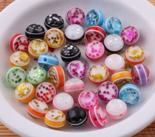 8MM Resin Candy Beads Spacer Charms Jewelry making Findings Ornament