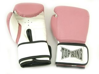 NEW BOXING GLOVES   PINK  12 oz Wrist Support Top Ring