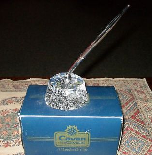 Vintage Cavan Irish hand cut crystal pen holder