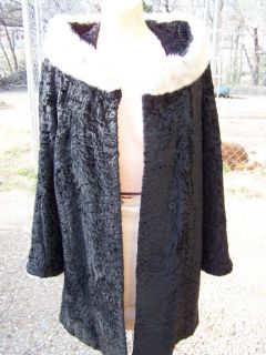 Black Persian Lamb Coat Coats Jacket Mink Silk Womens Clothing
