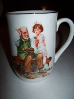 1982 Norman Rockwell Museum The Cobbler Collectible Coffee Cup Mug EXC