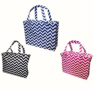 Main Street Collection Chevron Large Tote, Choice of Navy Chevron