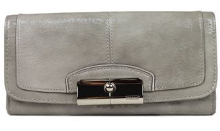 Coach Kristin Patent Leather Slim Envelope Wallet 47384 Grey