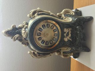 Antique Porcelain Minxie German Wind Up Mantel Clock