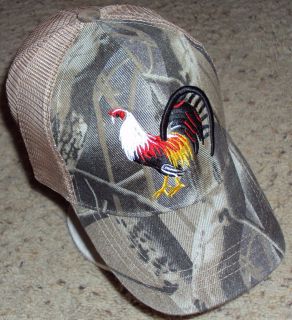 MESH CAMO CAMOUFLAGE GAME FOWL ROOSTER COCK CHICKEN CAP HAT SNAP BACK
