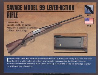 MODEL 99 LEVER ACTION RIFLE .300 Atlas Classic Firearms Gun CARD