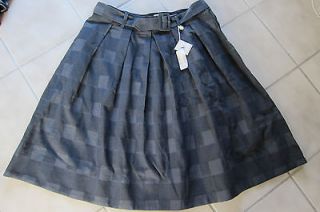 NWT Womens Plaid Pleated Knit Skirt Large Size 18 Coal Warm Winter