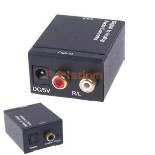 Coaxial Toslink Signal to Analog Audio Converter Adapter RCA L/R