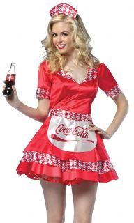 Sexy Coca Cola Soda Girl Pin Up Waitress Halloween Costume