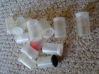 10 CLEAR PLASTIC FILM CONTAINERS/ CANISTERS/ CANS W/LIDS WHITE/OPAQUE