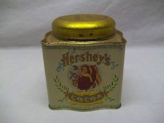 Hersheys Cocoa Vintage Old Look Reproduction Tin Canister Gold