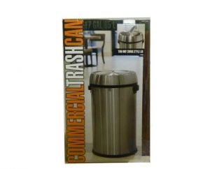 Commercial Trash Can Swinging Lid Stainless Steel 17 Gallon
