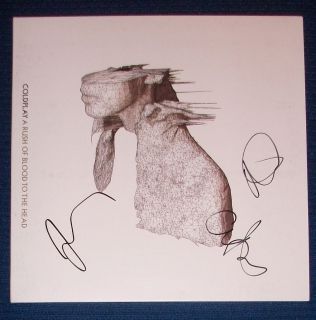 COLDPLAY SIGNED A RUSH OF BLOOD TO THE HEAD VINYL RECORD PROOF LP