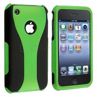 Green/Black Cup Shape 3 Piece Hard Snap on Case Cover for iPhone 3 G