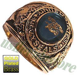US Navy Seals Military Gold Plated Ring New