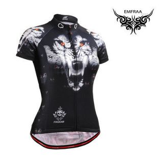 womens cycling jersey top bike clothing cycle shortsleeve wolf shirts