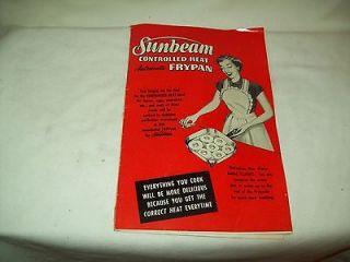 Vintage Sunbeam Electric Skilett instruction/re cipe booklet 1953 Fry