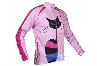 Cycling bike Comfortable Outdoor Jersey clothes pink cat woman M