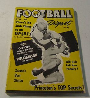 1952 Football Digest Magazine Red Smith Shirley Povich College and Pro