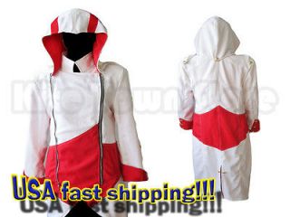 New Assassin Creed III Conner Kenway Cosplay Costume Man Coat Blue S M