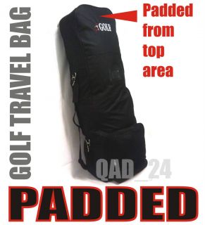 PADDED HEAD GOLF BAG FLIGHT TRAVEL CASE COVER WITH WHEELS HOLDALL