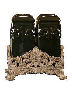 Drake Design 3457 Salt and Pepper Set, Onyx, 4.5x5 Inch