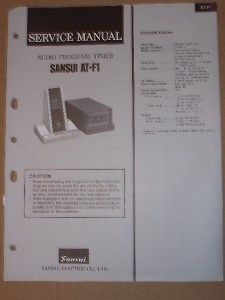 Sansui Service/Repair Manual~AT F1 Audio Program Timer