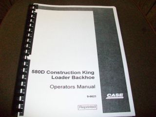 Case 580D 580 Super D Loader Backhoe Operators Manual Operation book 9