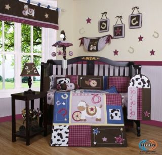 Newly listed Boutique Horse Western Cowgirl 13PCS CRIB BEDDING SET