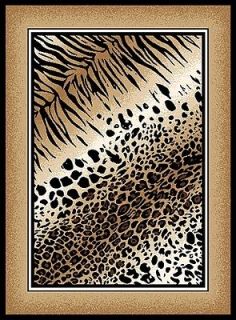leopard CHEETAH skin BEIGE 6X8 MODERN area RUG  Actual 5 3 x 7 4