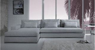 Modern light grey fabric CONTEMPORARY sectional sofa L shape