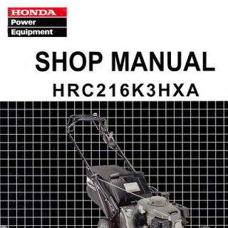 Honda HRC216 K3 HXA 216 Commercial Mower Service Repair Shop Manual