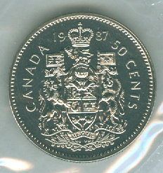 PL Proof Like Half Dollar 50 Fifty Cent 87 Canada Canadian BU Coin D1