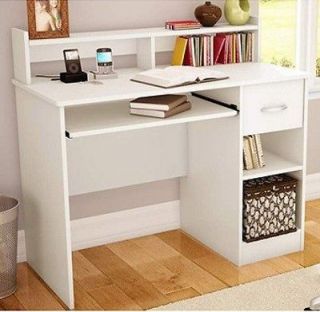 White Desk Student Workstation with Hutch and Drawer   New and FREE
