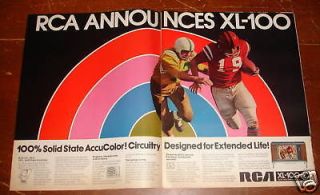 1971 RCA XL 100 Color Console TV Football Game Ad