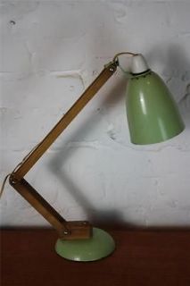 VINTAGE MACLAMP by CONRAN HABITAT RETRO DESK LAMP PASTEL GREEN WOODEN