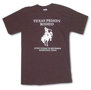 New TEXAS PRISON RODEO Pro Vintage Gear Cowboy T Shirt SS Houston PBR