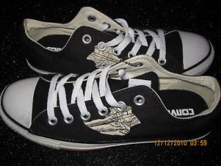 NEW CONVERSE ALL STAR BLACK WHITE TEAR AWAY SHOES W 7.5