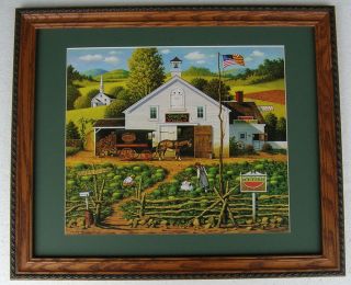 Charles Wysocki Pigeon Pals Framed Country Picture Prints Folk Art