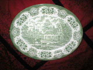 platter vintage ENGLISH COUNTRY INNS horse dogs Staffordshire